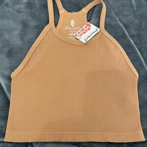 FP Free People Movement Ribbed Tank Tan Camel XS / Small NWT